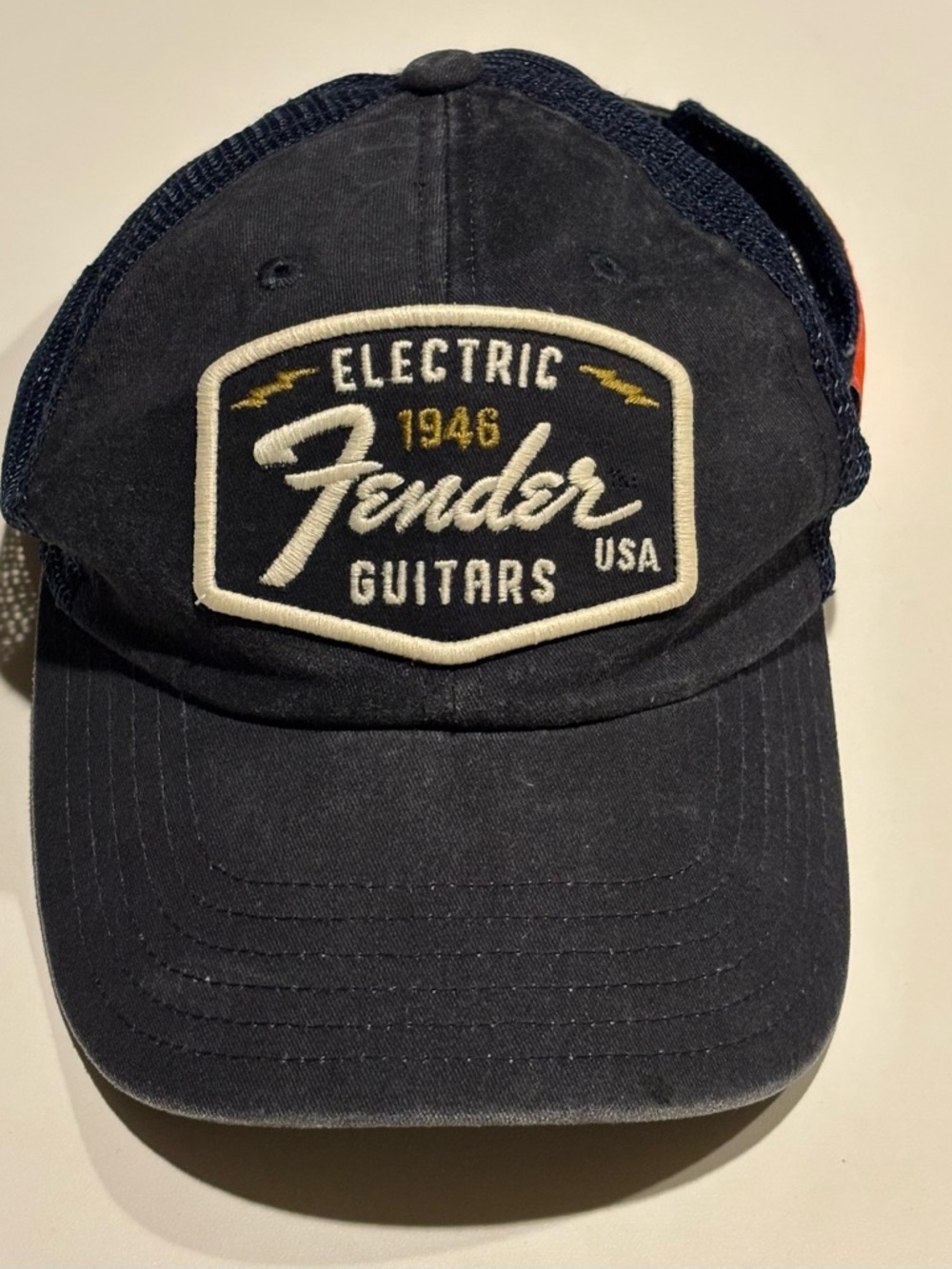 Fender Navy Trucker Hat with Red Patch